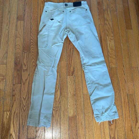 All-Terrain Gear Wrangler gray straight distressed frayed hem denim mens jeans - Picture 9 of 16